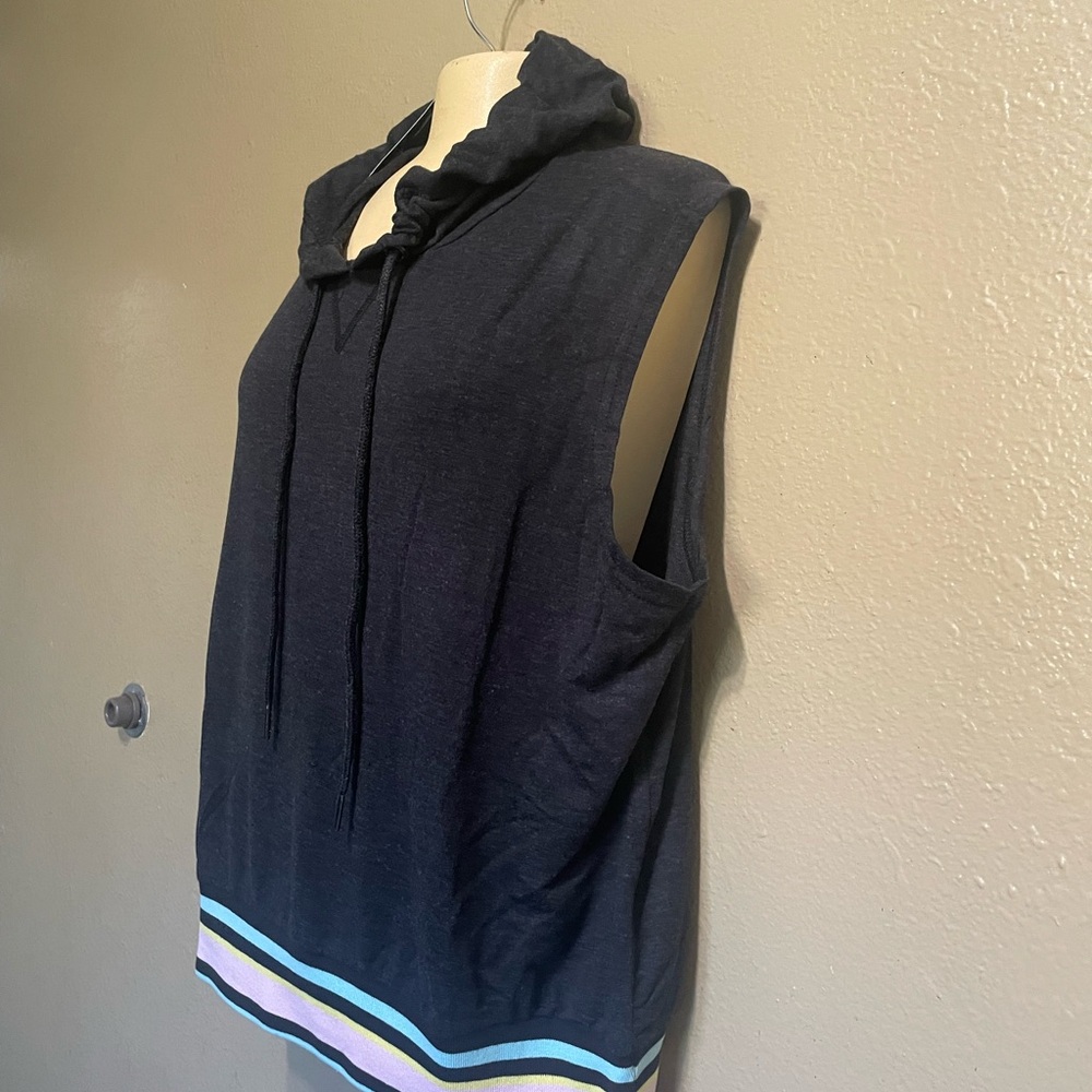 Sleeveless Navy Hoodie Top New Super Soft